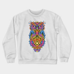 Magic Owl - Colorful Fantasy Bird Art Crewneck Sweatshirt